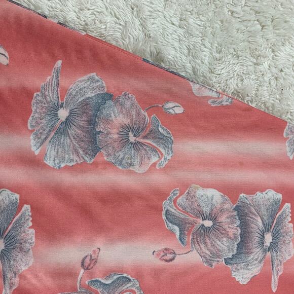 Vintage 70s Peach and Floral print long sleeved fit and flare maxi dress, med - Picture 7 of 11